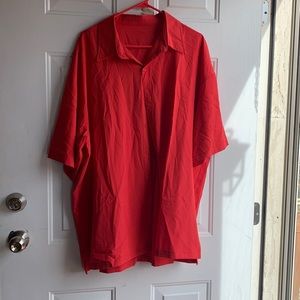 Red xxl button down silky type material